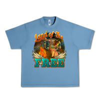 Pebble Blue Land of the free 4th of july Urban Heavy Tee - HowdyJamesFarm