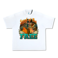 White Land of the free 4th of july Urban Heavy Tee - HowdyJamesFarm