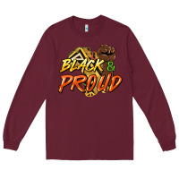 Burgundy black and proud Long Sleeve Tee - HowdyJamesFarm