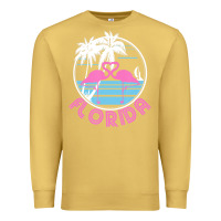 Antique Gold Hot Trend Florida Pink Flamingo Heart 80S Retro Vintage Style Premium Sweatshirt - lanVoArt