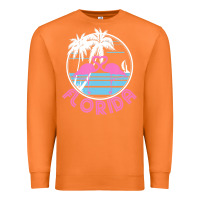 Carrot Hot Trend Florida Pink Flamingo Heart 80S Retro Vintage Style Premium Sweatshirt - lanVoArt