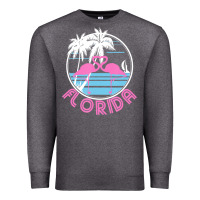 Charcoal Heather Hot Trend Florida Pink Flamingo Heart 80S Retro Vintage Style Premium Sweatshirt - lanVoArt