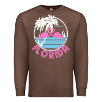Chestnut Hot Trend Florida Pink Flamingo Heart 80S Retro Vintage Style Premium Sweatshirt - lanVoArt