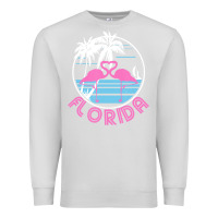 Dove Grey Hot Trend Florida Pink Flamingo Heart 80S Retro Vintage Style Premium Sweatshirt - lanVoArt