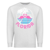 Oatmeal Heather Hot Trend Florida Pink Flamingo Heart 80S Retro Vintage Style Premium Sweatshirt - lanVoArt