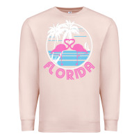 Pale Pink Hot Trend Florida Pink Flamingo Heart 80S Retro Vintage Style Premium Sweatshirt - lanVoArt