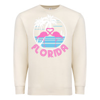 Sandshell Hot Trend Florida Pink Flamingo Heart 80S Retro Vintage Style Premium Sweatshirt - lanVoArt