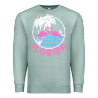 Seafoam Hot Trend Florida Pink Flamingo Heart 80S Retro Vintage Style Premium Sweatshirt - lanVoArt