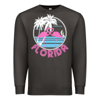 Smoke Hot Trend Florida Pink Flamingo Heart 80S Retro Vintage Style Premium Sweatshirt - lanVoArt