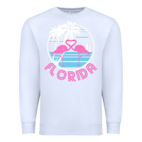 White Hot Trend Florida Pink Flamingo Heart 80S Retro Vintage Style Premium Sweatshirt - lanVoArt