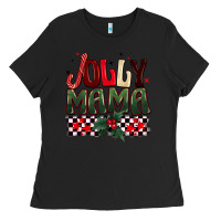 Black Christmas jolly mama Ladies Tee - BarkalooDesign