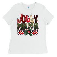 White Christmas jolly mama Ladies Tee - BarkalooDesign