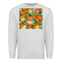 Dove Grey pumpkin sunflowers leaves Premium Sweatshirt - Artiststas