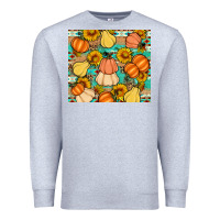 Heather Grey pumpkin sunflowers leaves Premium Sweatshirt - Artiststas