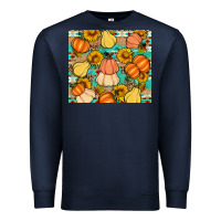 Navy pumpkin sunflowers leaves Premium Sweatshirt - Artiststas