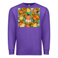 Purple pumpkin sunflowers leaves Premium Sweatshirt - Artiststas