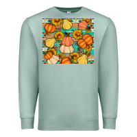Pumpkin Sunflowers Leaves Premium Sweatshirt | Teevron