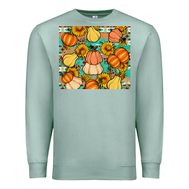 Pumpkin Sunflowers Leaves Premium Sweatshirt by Artiststas | Teevron