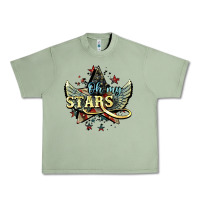 Oil Green Oh my stars America wings 4th of july Urban Heavy Tee - HowdyJamesFarm
