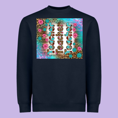 Teacher Gemstone And Pink Flower Tumbler Heavyweight Sweatshirt Designed By Bundleandbundleshop
