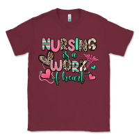 Burgundy nursing is a work of heart Classic Tee - RanaPortraitStore