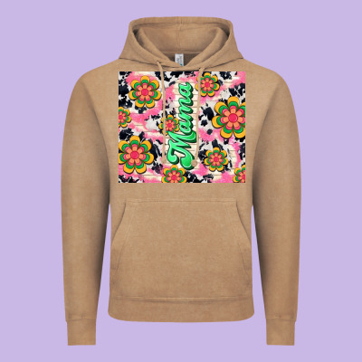 Mama With Hippie Daisies Vintage Hoodie Designed By Tumblerdesignbyshophia