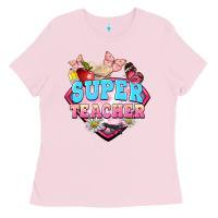 Bubblegum Pink super teacher Ladies Tee - BarkalooDesign