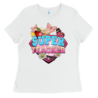 White super teacher Ladies Tee - BarkalooDesign