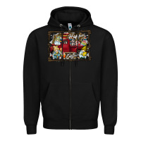 Black Happy Easter Zipper Hoodie - CowhideDigitalArt