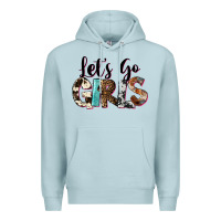 Blue Mist Let's Go Girls Premium Hoodie - FaDigitalArtStudio