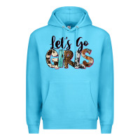 Ocean Blue Let's Go Girls Premium Hoodie - FaDigitalArtStudio