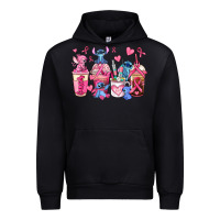 Black breast cancer stitch coffee cups Urban Hoodie - AdoDesignShop