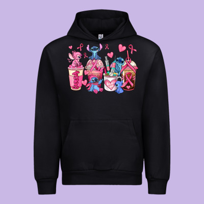 Breast Cancer Stitch Coffee Cups Urban Hoodie Designed By Adodesignshop