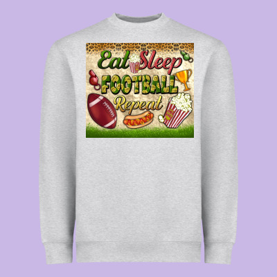 Eat Sleep Football Repeat Tumbler Heavyweight Sweatshirt Designed By Bundleandbundleshop