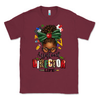 Burgundy assistant director life afro messy bun Classic Tee - texasbilliewilder