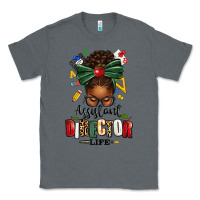 Charcoal Heather assistant director life afro messy bun Classic Tee - texasbilliewilder