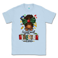 Dusty Blue assistant director life afro messy bun Classic Tee - texasbilliewilder