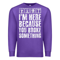 Purple construction crew funny contractor gift premium t shirt Premium Sweatshirt - lanVoArt