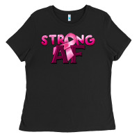 Black strong af breast cancer Ladies Tee - BarkalooDesign