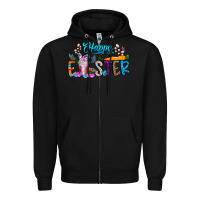 Black happy easter coffee Zipper Hoodie - CowhideDigitalArt