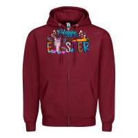Burgundy happy easter coffee Zipper Hoodie - CowhideDigitalArt