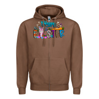 Chestnut happy easter coffee Zipper Hoodie - CowhideDigitalArt