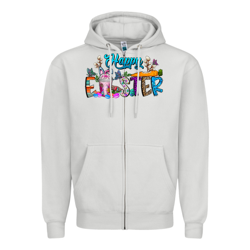 Happy Easter Coffee Zipper Hoodie by CowhideDigitalArt | Teevron