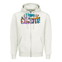 Oatmeal Heather happy easter coffee Zipper Hoodie - CowhideDigitalArt