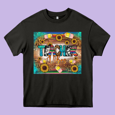 Teacher Vibes Tumbler Heavy Core Tee Designed By Bundleandbundleshop