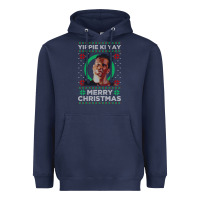 Navy Hot Trend Die Hard Christmas Yippie Ki Yay Heavyweight Hoodie - lanVoArt