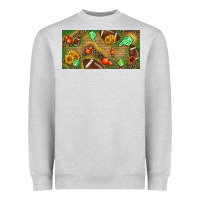 Heather Grey western sunflower and american football license  plate Heavyweight Sweatshirt - BundleAndBundleShop