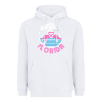 White Hot Trend Florida Pink Flamingo Heart 80S Retro Vintage Style Heavyweight Hoodie - lanVoArt