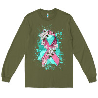 Army Green cancer ribbon Long Sleeve Tee - CowGirlArtShop