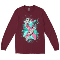 Burgundy cancer ribbon Long Sleeve Tee - CowGirlArtShop